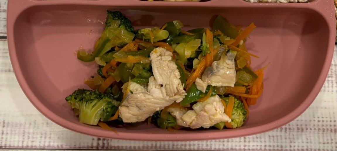 Kids Meal StirFried Fish Veggies Petit Bowl